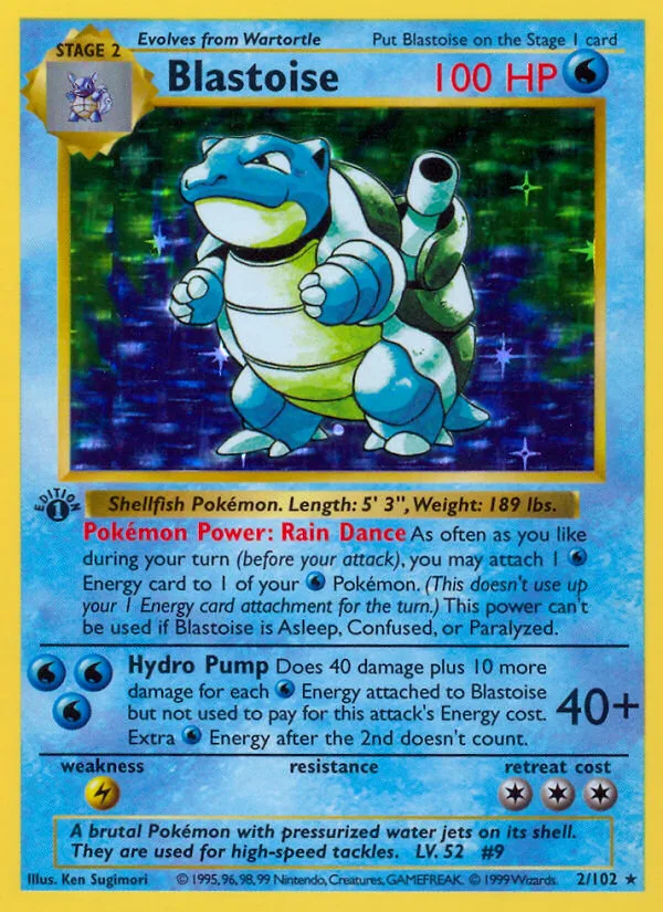 Blastoise, Base Set, 1999