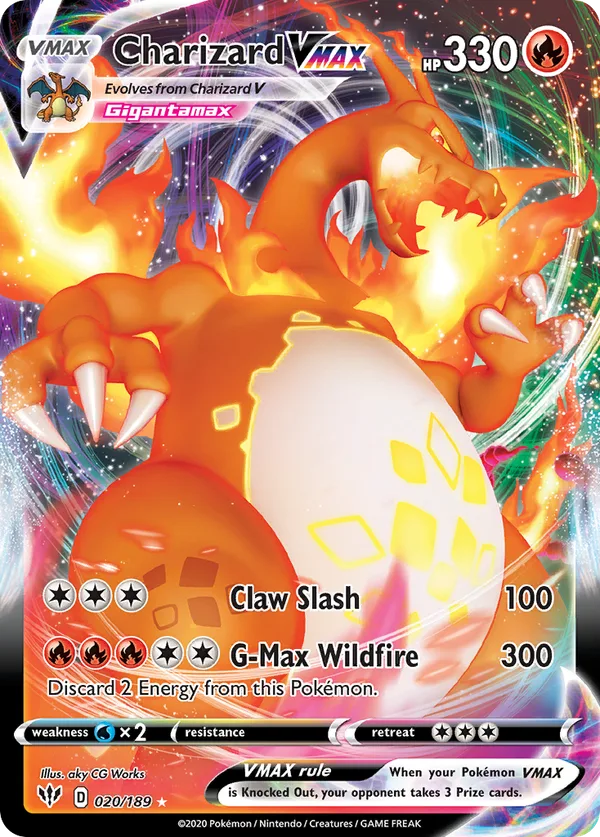 Charizard VMAX, Darkness Ablaze, 2020