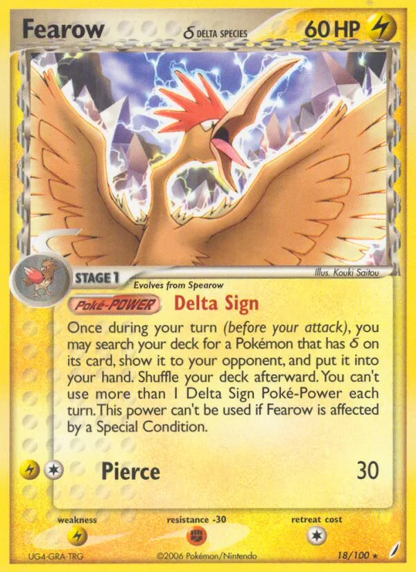 Fearow δ reverse holo, EX Crystal Guardians, 2006