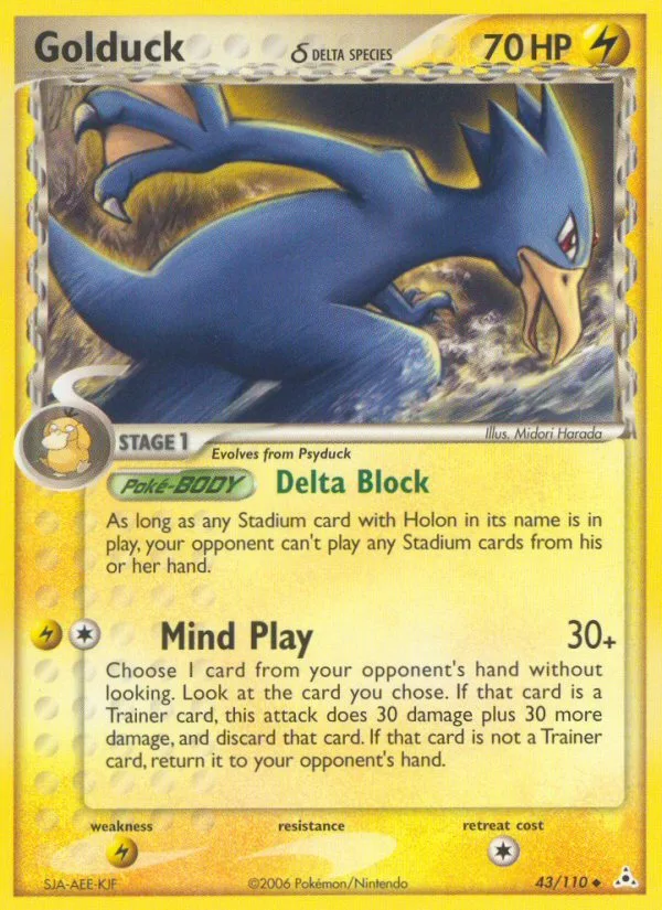 Golduck δ reverse holo, EX Holon Phantoms, 2006