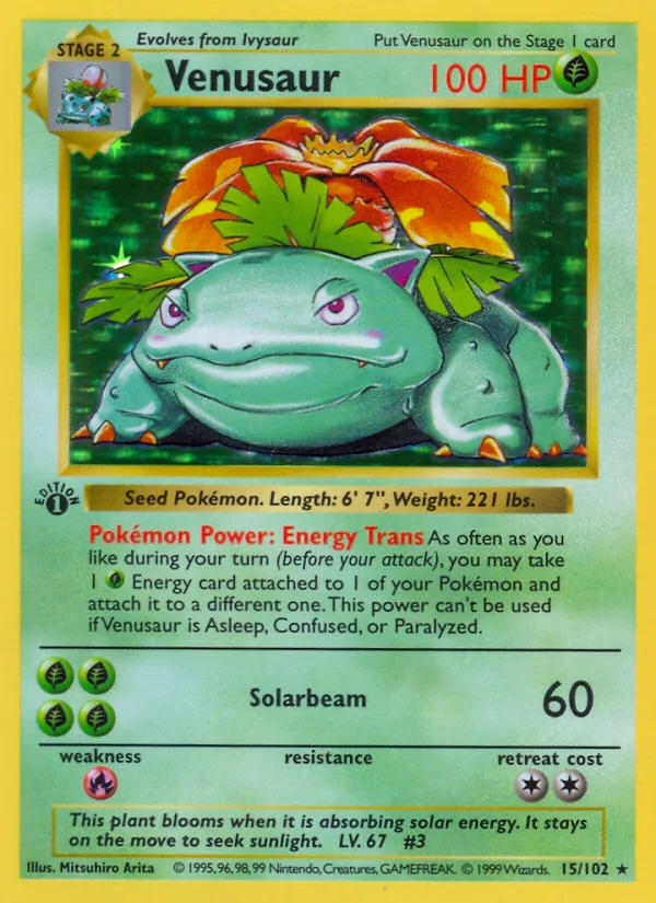 Venusaur, Base Set, 1999