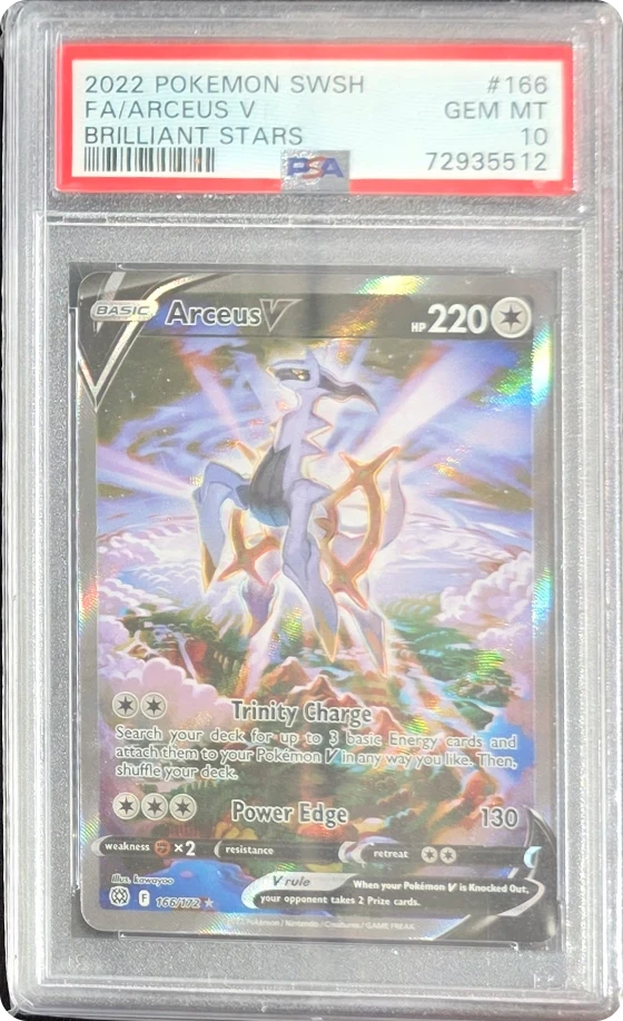 PSA 10, Arceus V, Brilliant Stars, 2022, certificaat 72935512