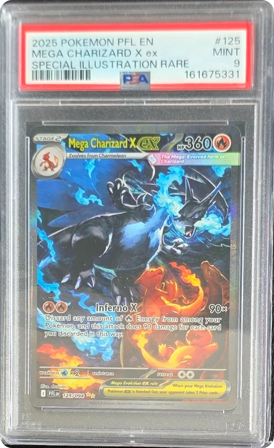 PSA 9, Mega Charizard X ex, Phantasmal Flames, 2025, certificaat 161675331
